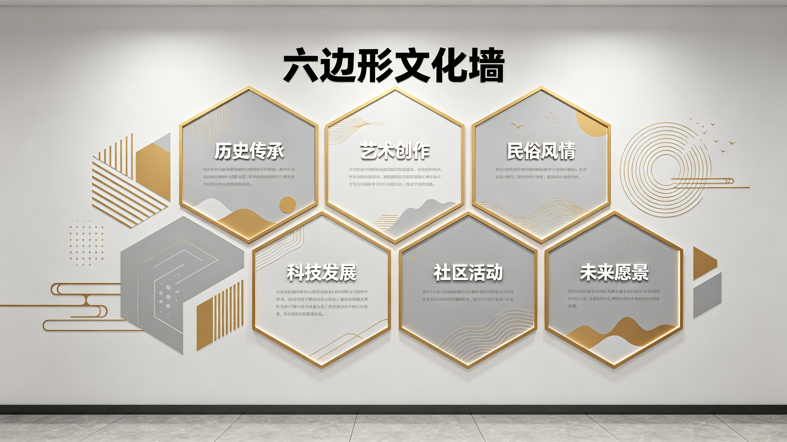 平顶山企业文化墙 | 六边形信息美学